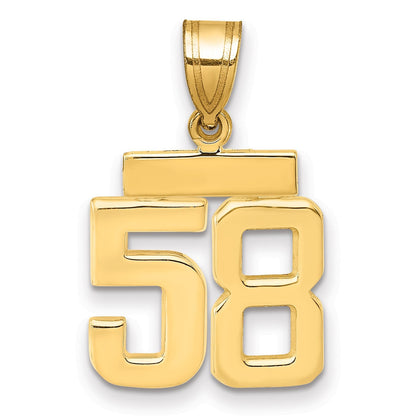 58er Charm-Anhänger poliert aus 14K Gelbgold