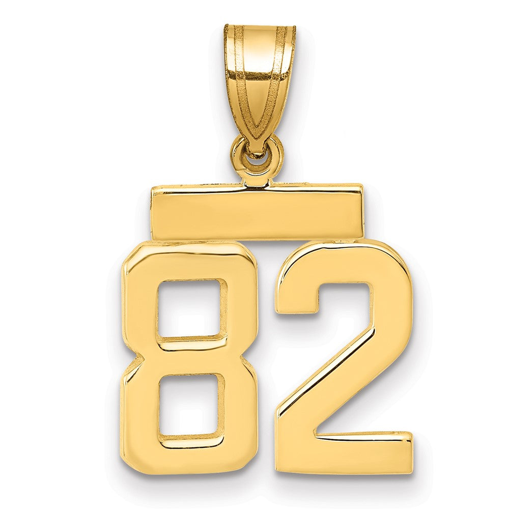 14K Gelbgold Kleiner Polierter Charm mit Zahl 82