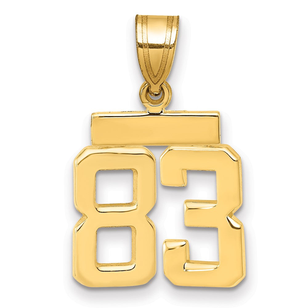 14K Gelbgold Kleiner Polierter Zahl-83-Charm