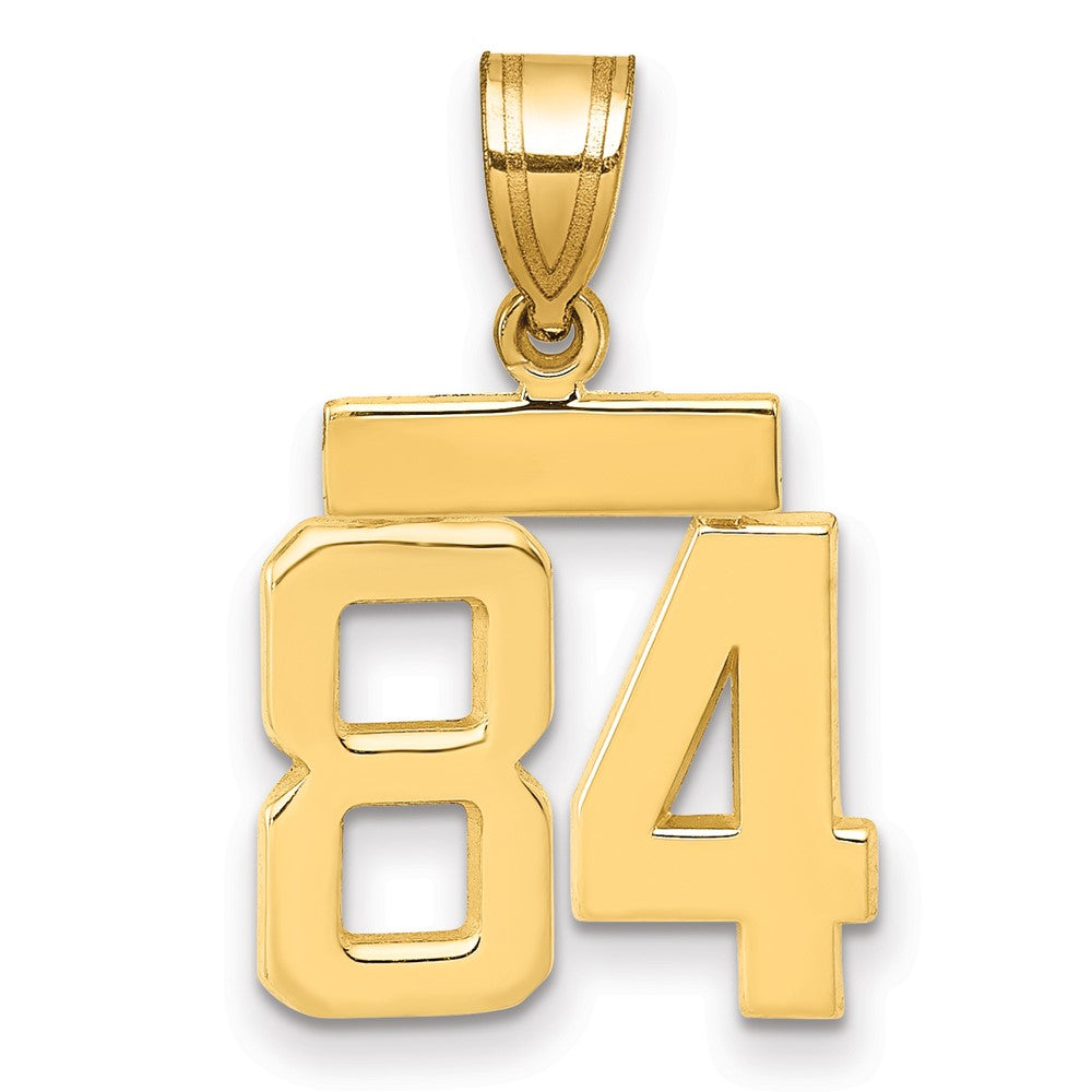 14K Gelbgold kleiner polierter Zahlen-Charm „84