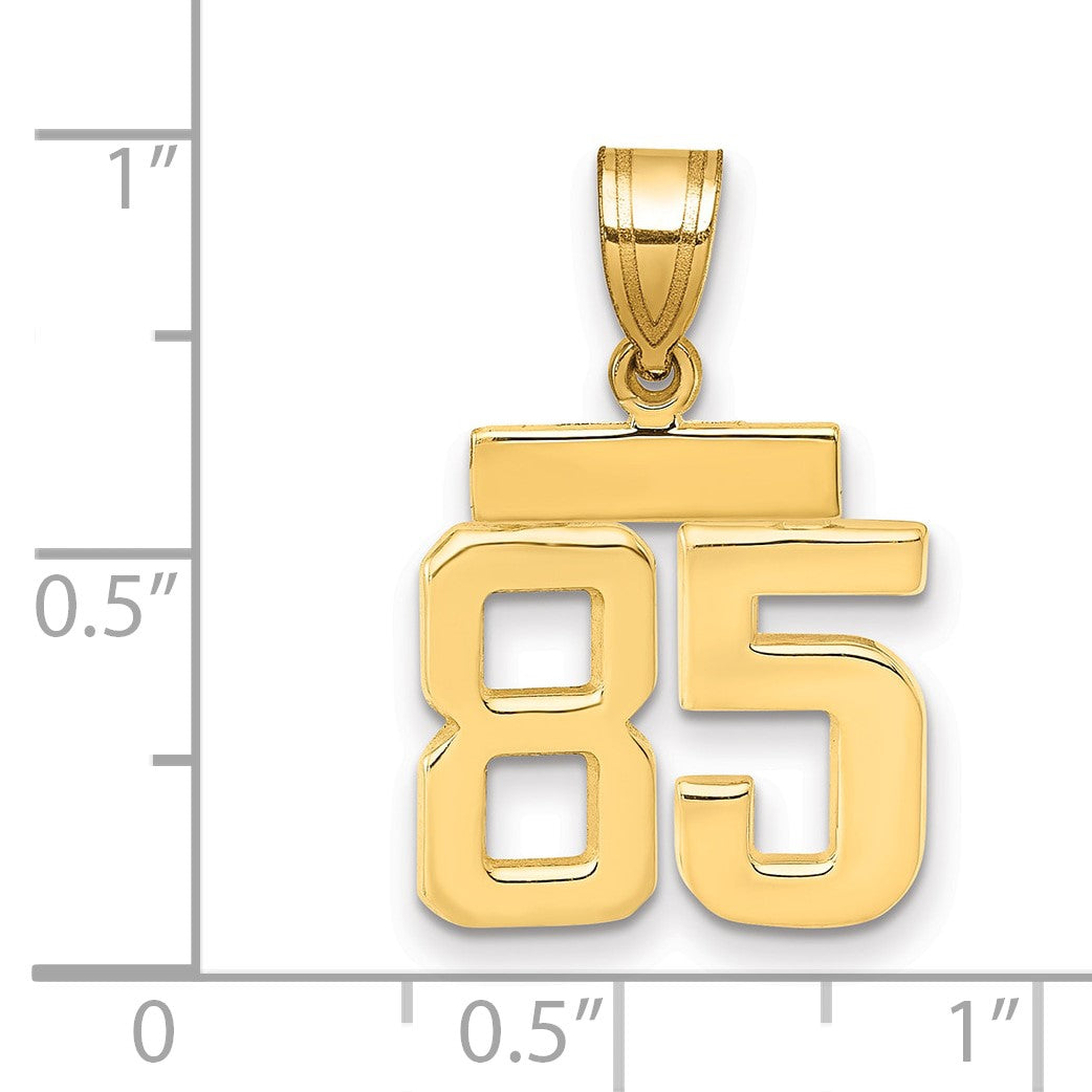 14K Gelbgold Kleiner Polierter Charm Zahl 85
