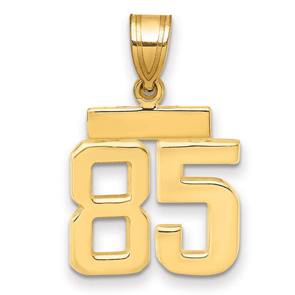 10K Gelbgold Klein Poliert Zahl 85 Charm