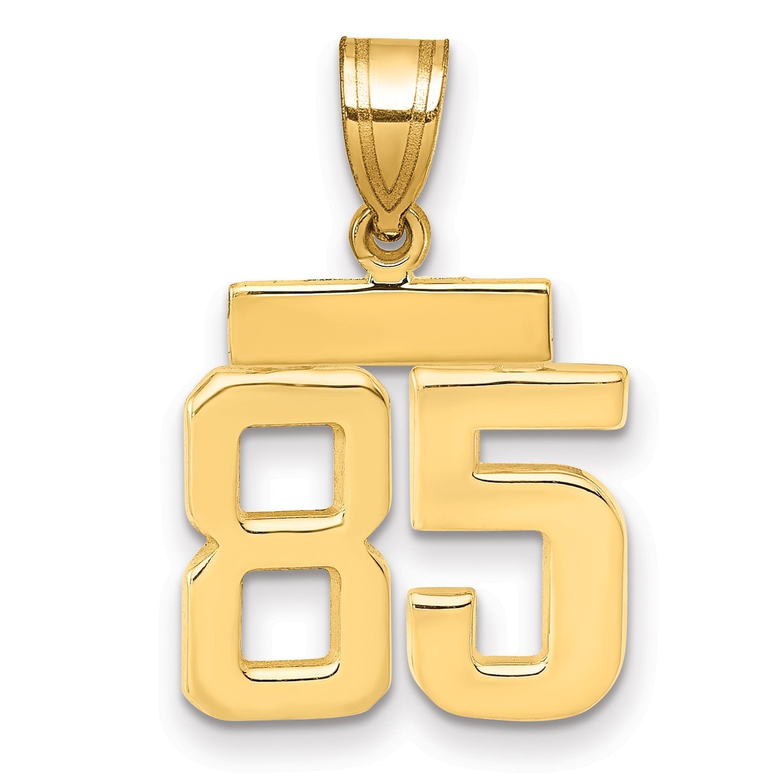 14K Gelbgold Kleiner Polierter Charm Zahl 85