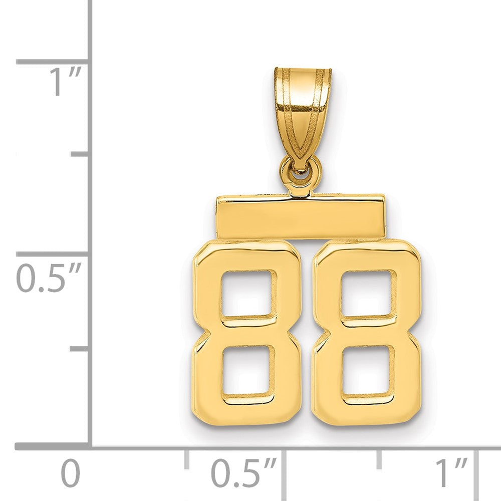 14K Gelbgold kleiner polierter Zahl-88-Charm