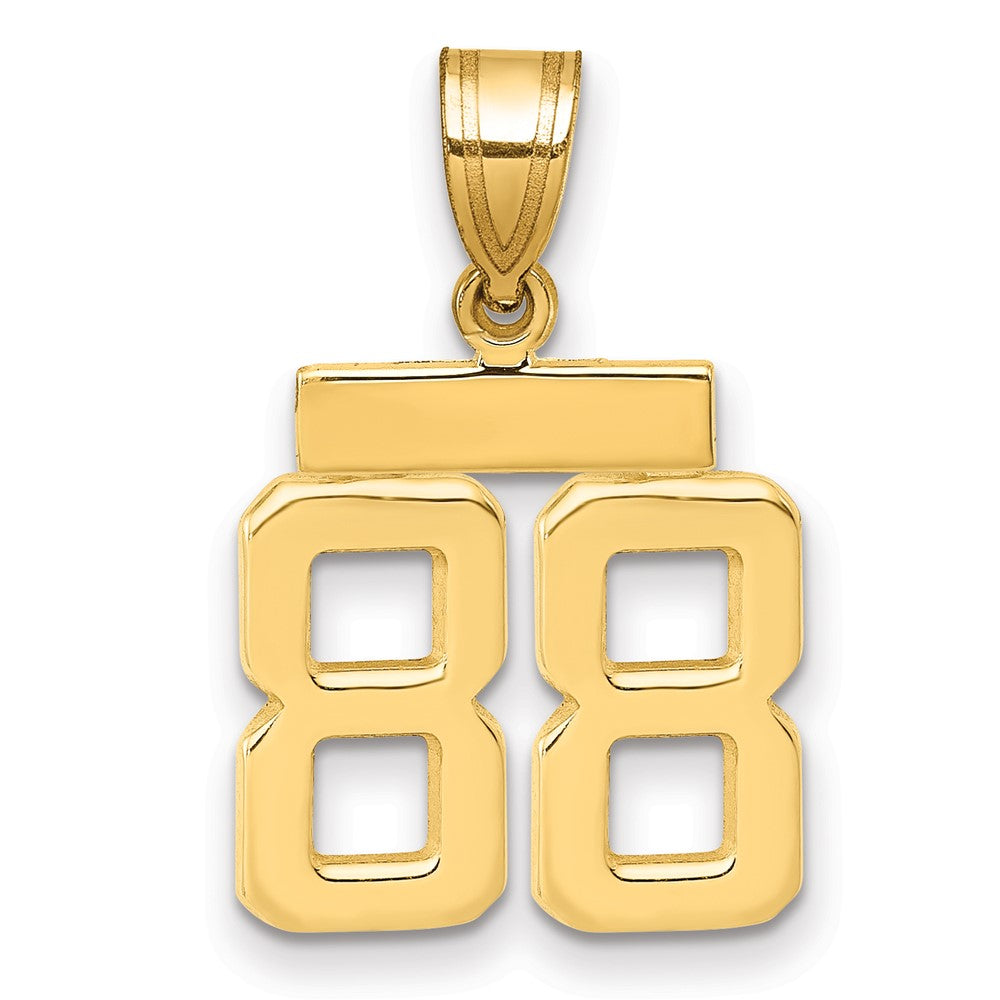 14K Gelbgold kleiner polierter Zahl-88-Charm