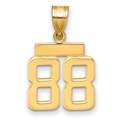 14K Gelbgold kleiner polierter Zahl-88-Charm