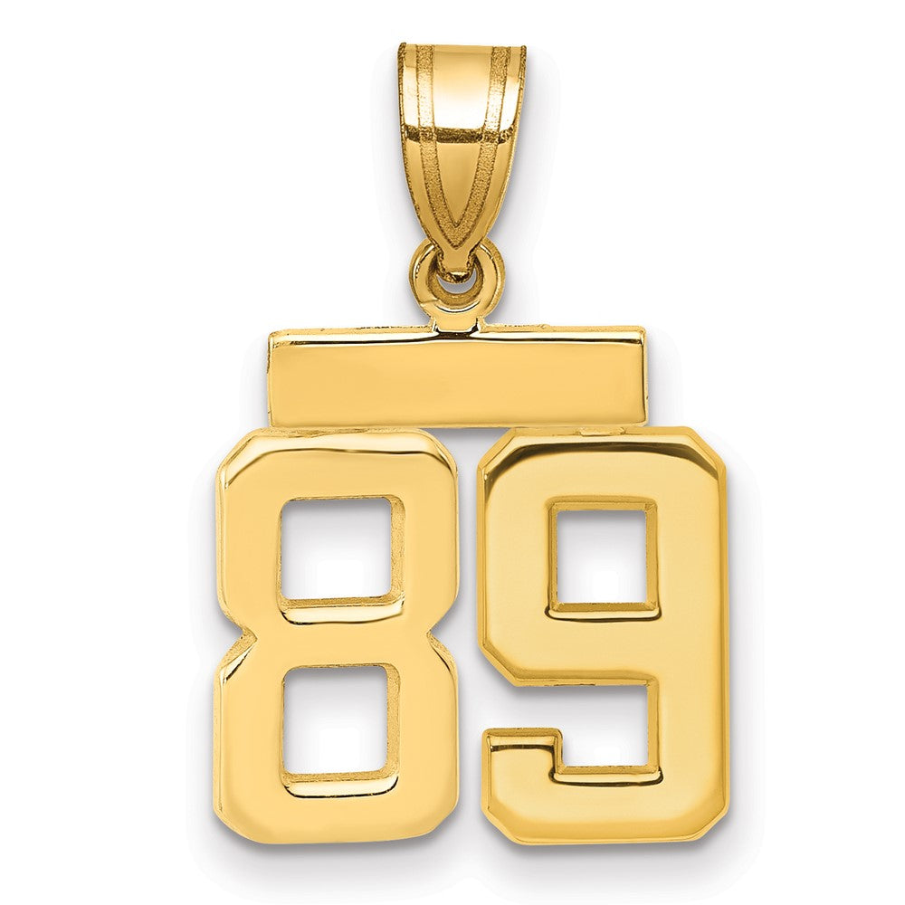 14K Gelbgold kleiner polierter Zahl-89-Charm