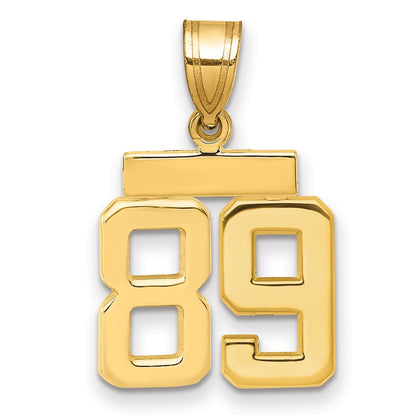 14K Gelbgold kleiner polierter Zahl-89-Charm