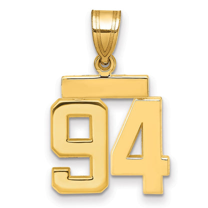 14K Gelbgold Kleiner Polierter Charm „Zahl 94“