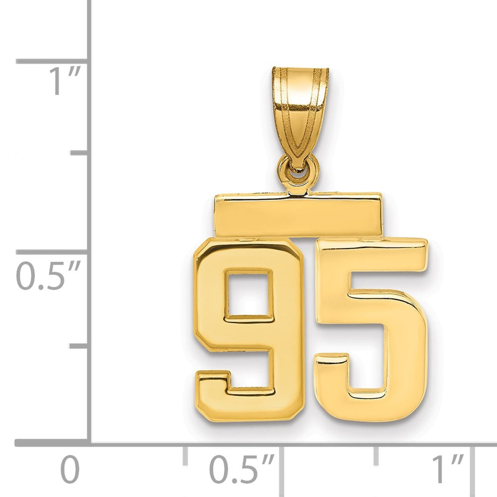 14K Gelbgold Kleiner Polierter Charm mit der Zahl 95