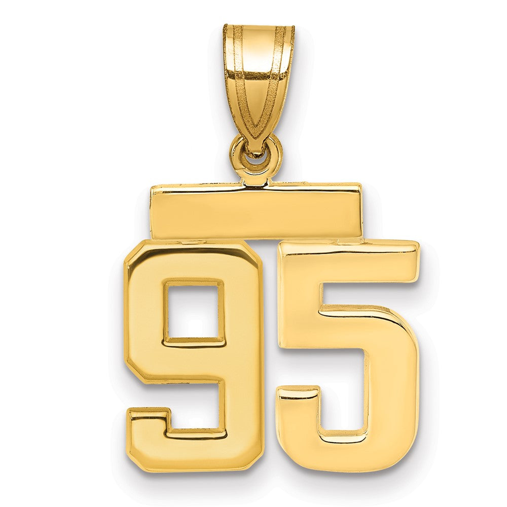 14K Gelbgold Kleiner Polierter Charm mit der Zahl 95