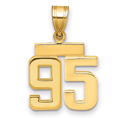 14K Gelbgold Kleiner Polierter Charm mit der Zahl 95