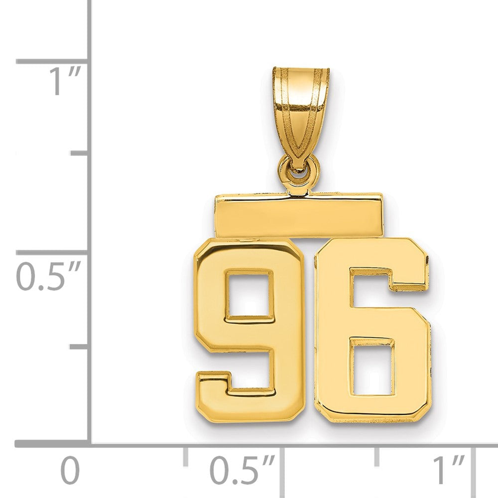 14K Gelbgold Kleiner Polierter Zahl-96-Charm