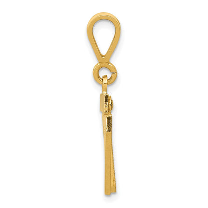 14K Gelbgold Kleiner Polierter Zahl-97-Charm