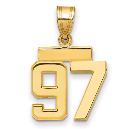14K Gelbgold Kleiner Polierter Zahl-97-Charm