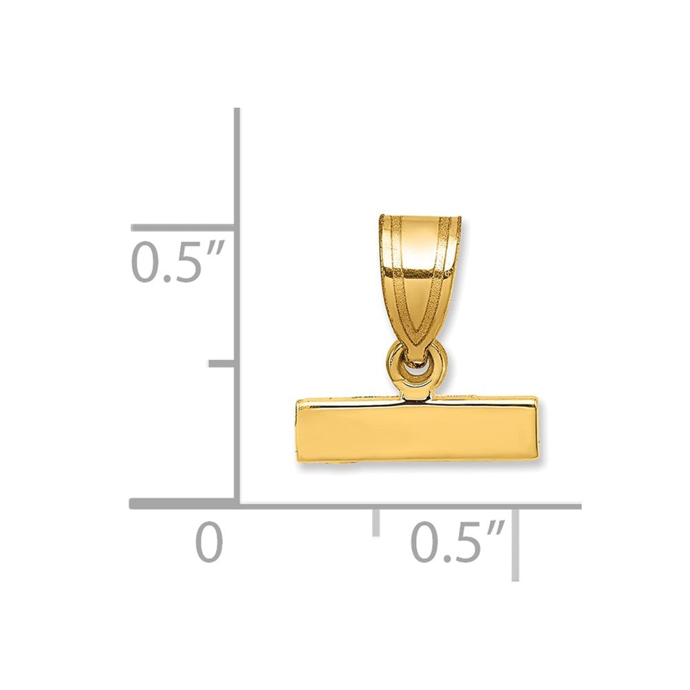 14K Gelbgold Klein Poliert Oberteil Charm