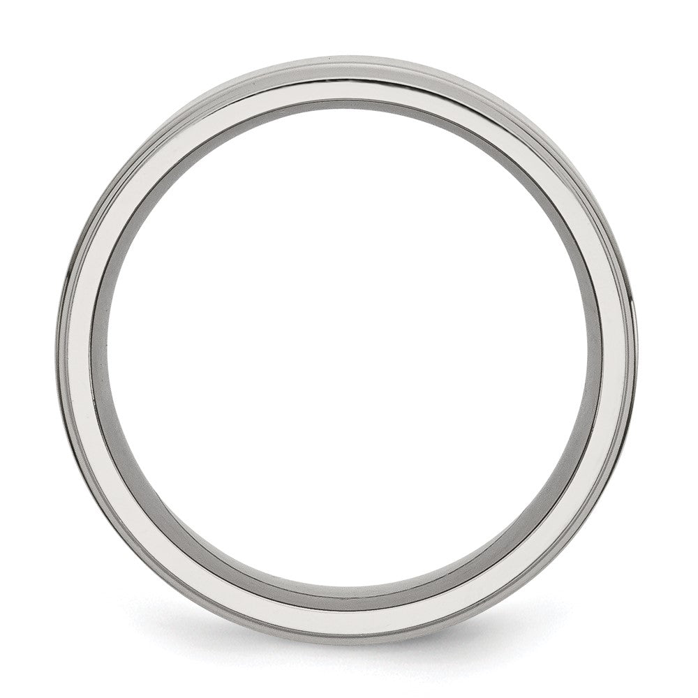 Edelstahl Ridged Kante 8mm Poliert Ring