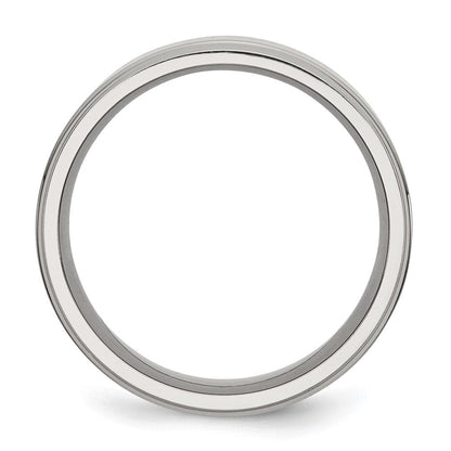 Edelstahl Ridged Kante 8mm Poliert Ring