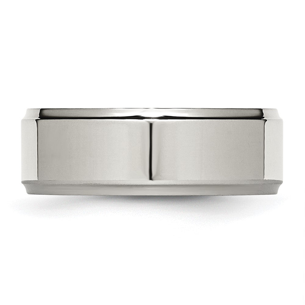 Edelstahl Ridged Kante 8mm Poliert Ring