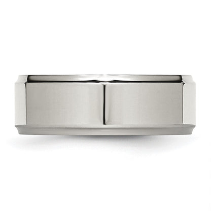 Edelstahl Ridged Kante 8mm Poliert Ring