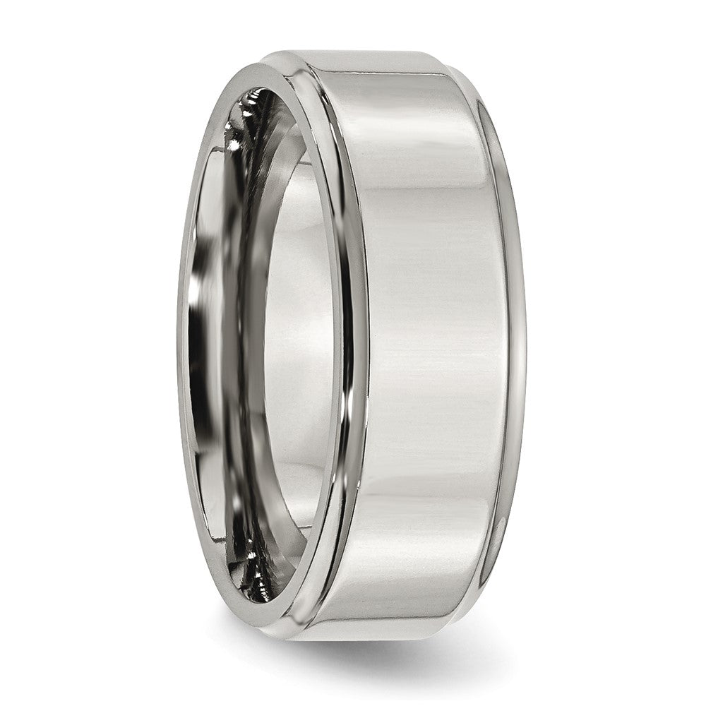 Edelstahl Ridged Kante 8mm Poliert Ring