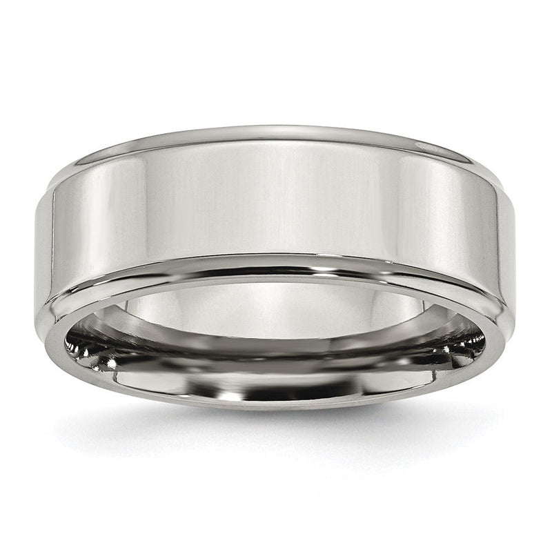 Edelstahl Ridged Kante 8mm Poliert Ring