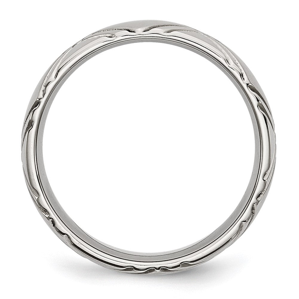 Edelstahl Gebürstet und Poliert Kreuz Design 6mm Ring