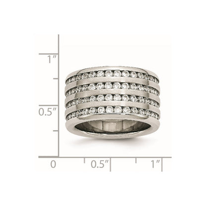 Edelstahl Multirow 13mm Zirkonia Ring