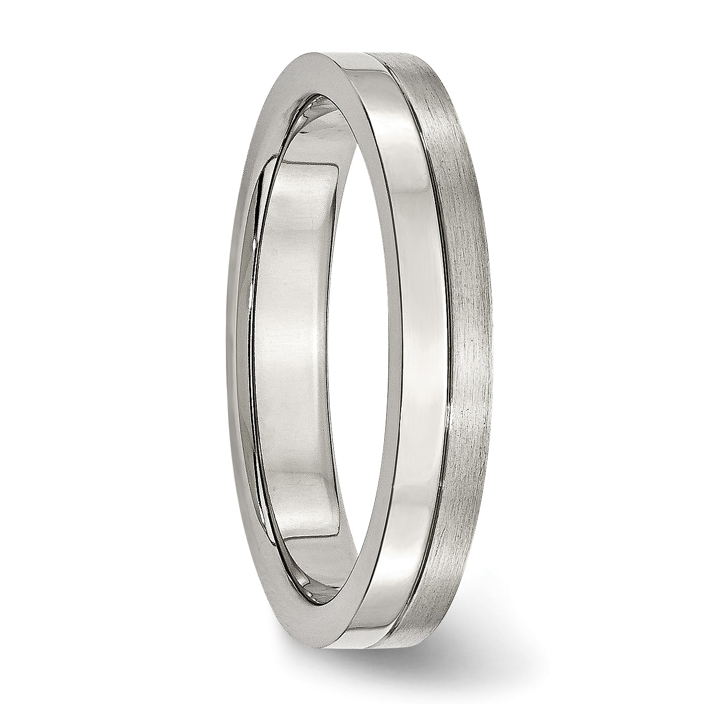 Edelstahl 4mm Gebürstet & Poliert Ring