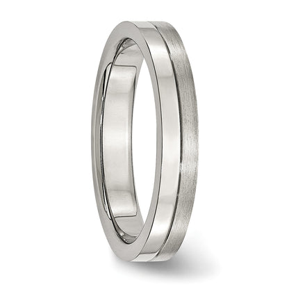 Edelstahl 4mm Gebürstet & Poliert Ring