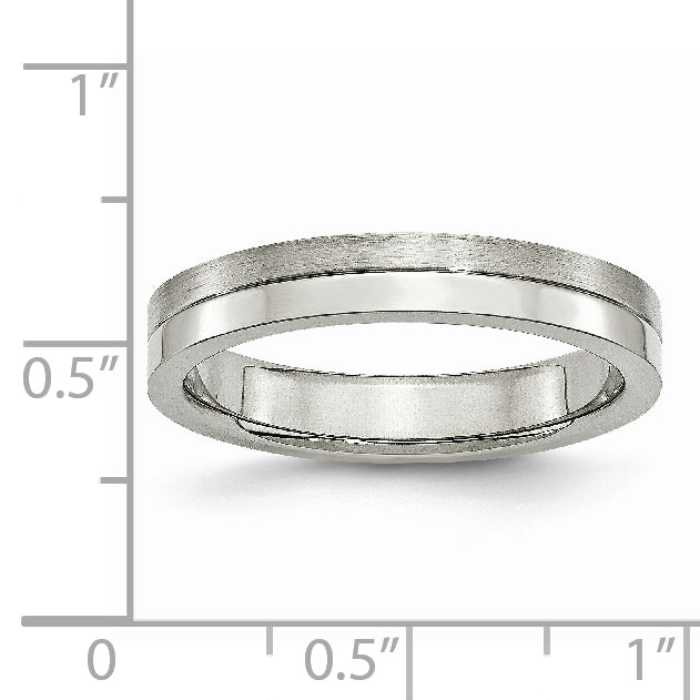 Edelstahl 4mm Gebürstet & Poliert Ring