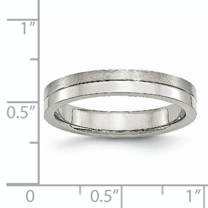 Edelstahl 4mm Gebürstet & Poliert Ring