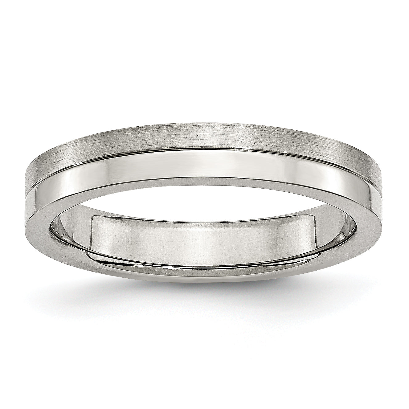 Edelstahl 4mm Gebürstet & Poliert Ring