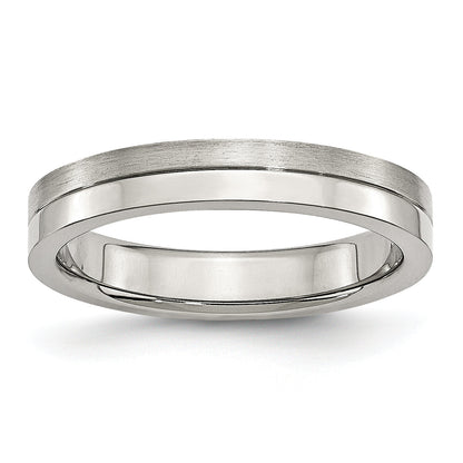 Edelstahl 4mm Gebürstet & Poliert Ring