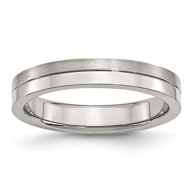 Edelstahl 4mm Gebürstet & Poliert Ring