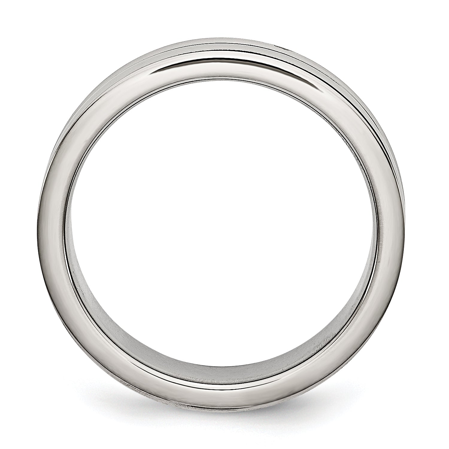 Edelstahl 6mm Gerillt und Schwarz Gummi Ring