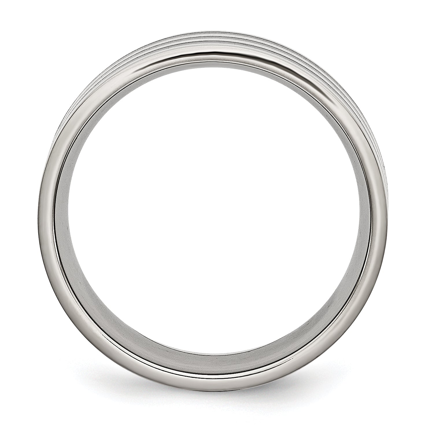 Edelstahl 8mm Schwarz Ip Beschichtet Striped Poliert Ring