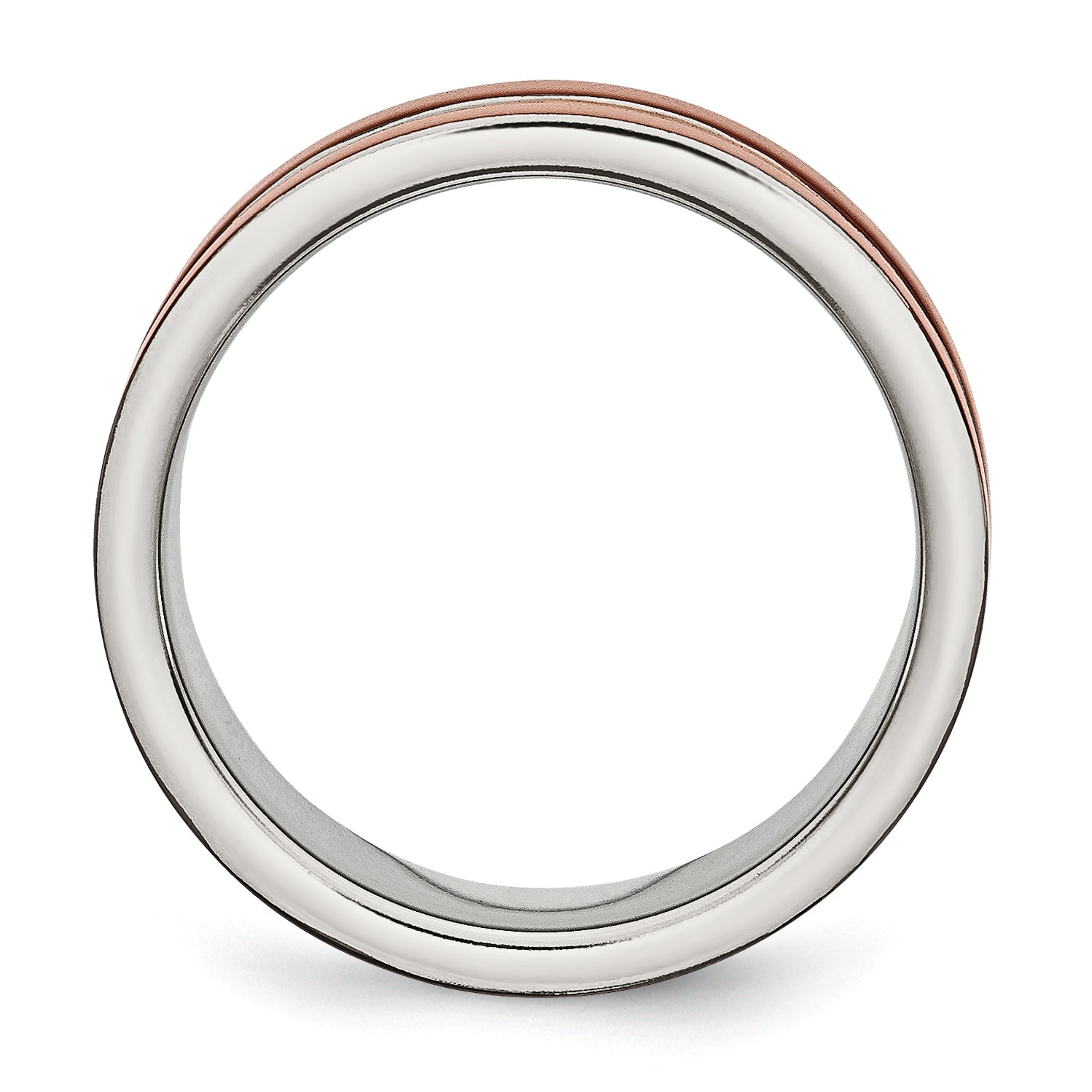 Edelstahl 8mm Braun Ip Beschichtet Poliert Gebürstet Mittig Ring