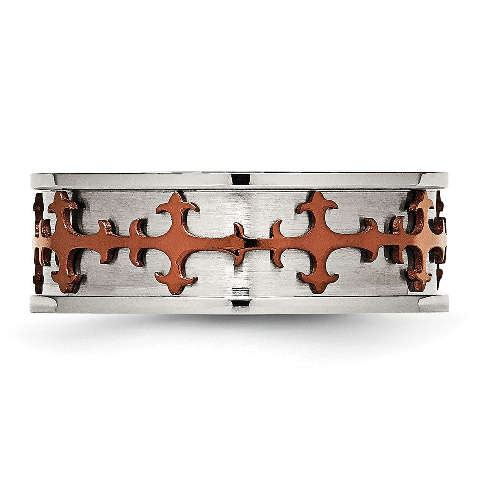 Edelstahl Braun Ip Beschichtet Crosses Ring