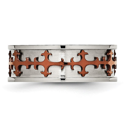 Edelstahl Braun Ip Beschichtet Crosses Ring