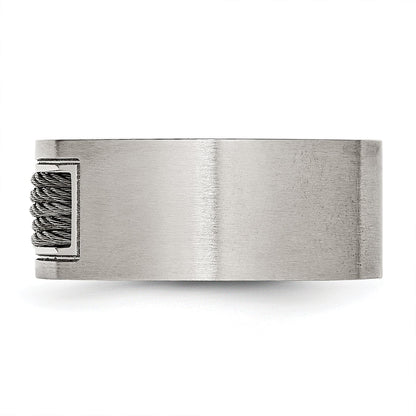 Edelstahl Gebürstet Grau Ankerkette Einlage 10mm Ring