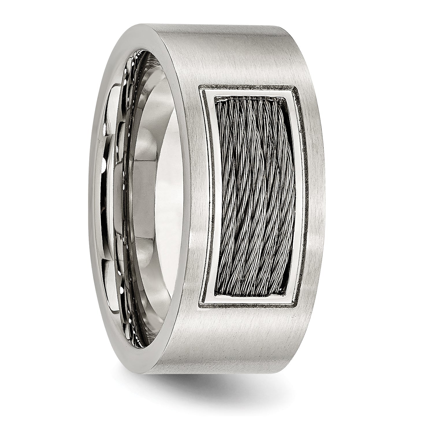 Edelstahl Gebürstet Grau Ankerkette Einlage 10mm Ring