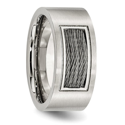 Edelstahl Gebürstet Grau Ankerkette Einlage 10mm Ring