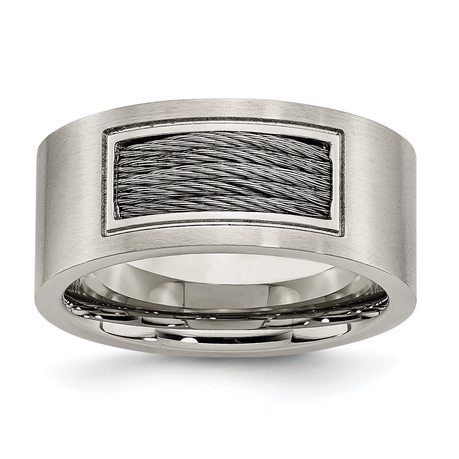 Edelstahl Gebürstet Grau Ankerkette Einlage 10mm Ring