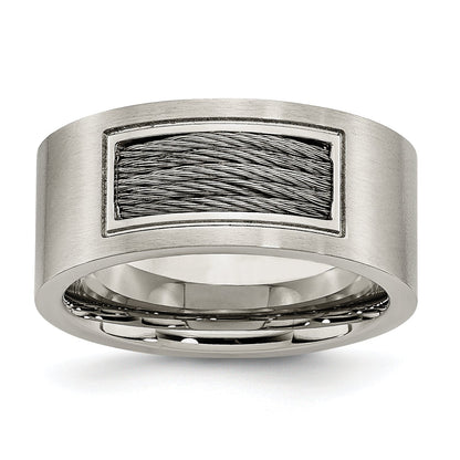 Edelstahl Gebürstet Grau Ankerkette Einlage 10mm Ring