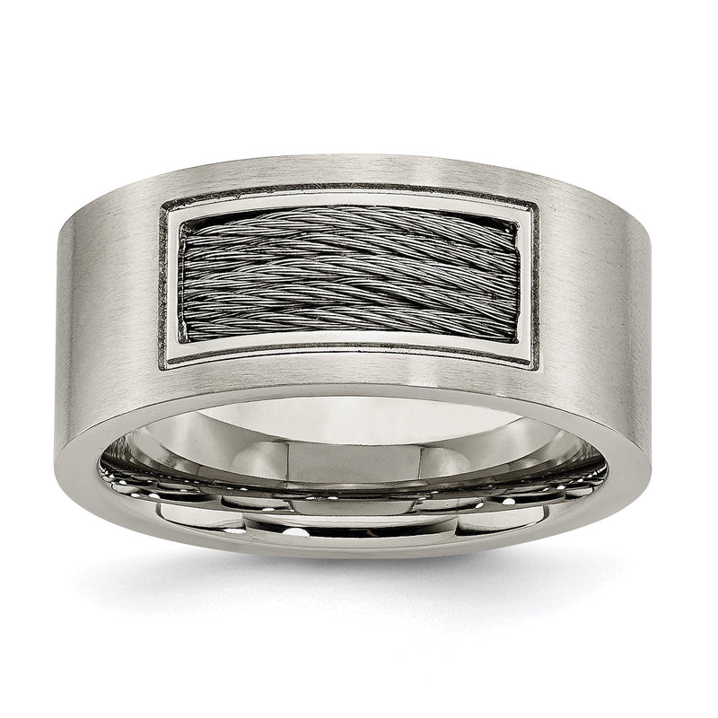 Edelstahl Gebürstet Grau Ankerkette Einlage 10mm Ring