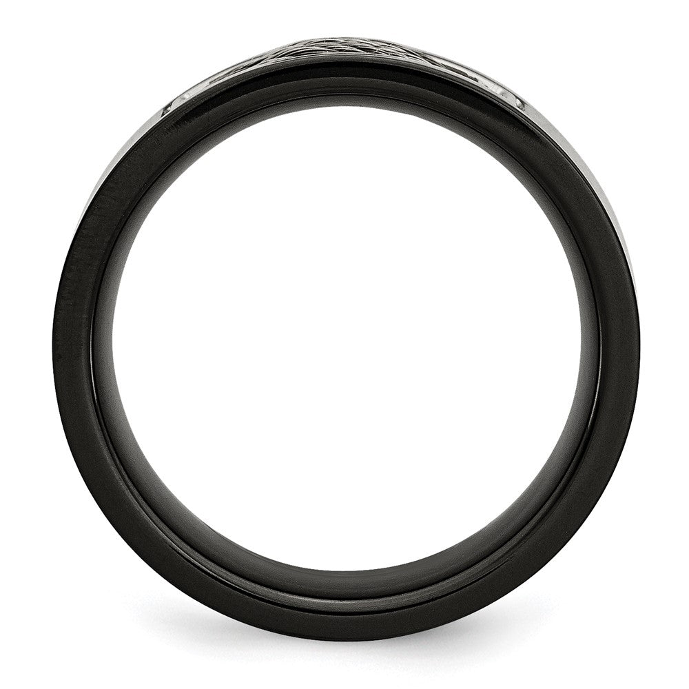 Edelstahl Poliert Schwarz Ip Beschichtet Grau Draht Einlage 10mm Ring