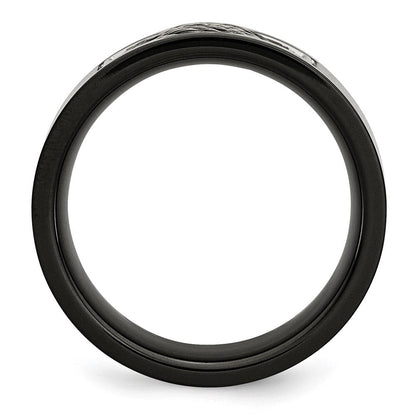 Edelstahl Poliert Schwarz Ip Beschichtet Grau Draht Einlage 10mm Ring