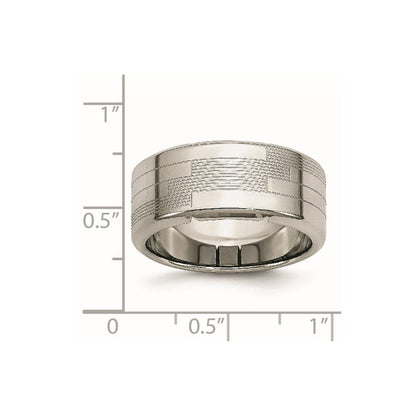 Edelstahl Poliert und Strukturiert 10mm Ring