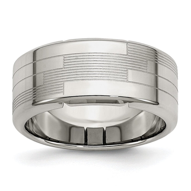 Edelstahl Poliert und Strukturiert 10mm Ring